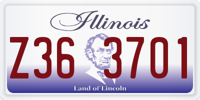 IL license plate Z363701