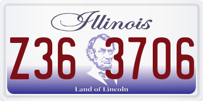 IL license plate Z363706