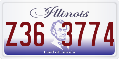 IL license plate Z363774