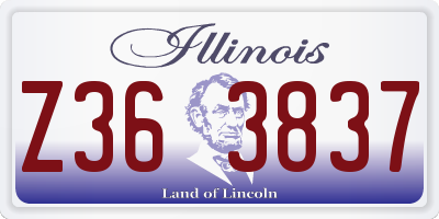 IL license plate Z363837
