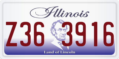 IL license plate Z363916