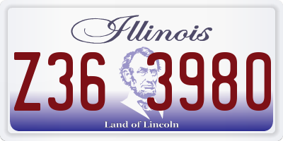 IL license plate Z363980