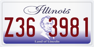 IL license plate Z363981