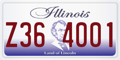 IL license plate Z364001