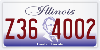 IL license plate Z364002