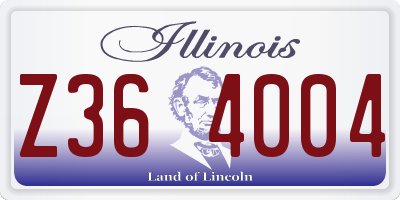 IL license plate Z364004