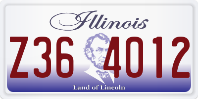 IL license plate Z364012