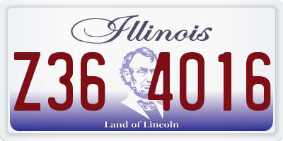 IL license plate Z364016