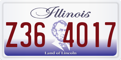 IL license plate Z364017