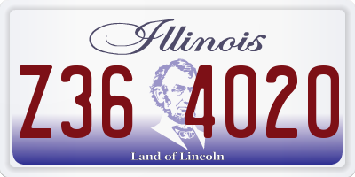 IL license plate Z364020