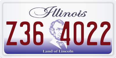 IL license plate Z364022