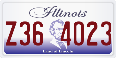 IL license plate Z364023