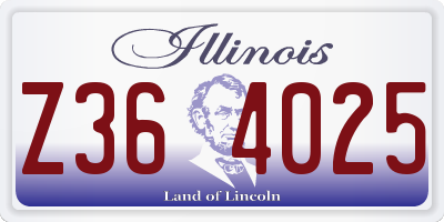 IL license plate Z364025