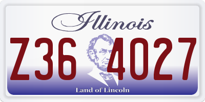 IL license plate Z364027