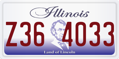 IL license plate Z364033