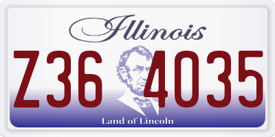 IL license plate Z364035