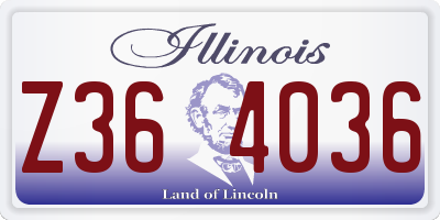 IL license plate Z364036