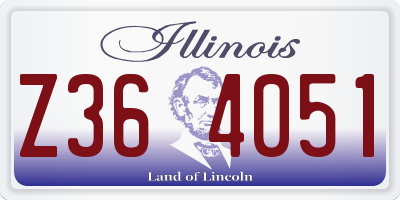 IL license plate Z364051