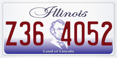 IL license plate Z364052