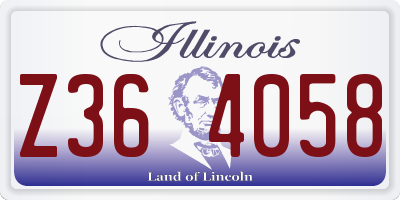 IL license plate Z364058