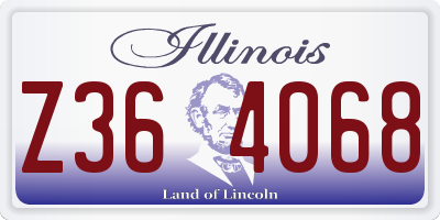 IL license plate Z364068