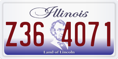 IL license plate Z364071