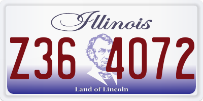 IL license plate Z364072