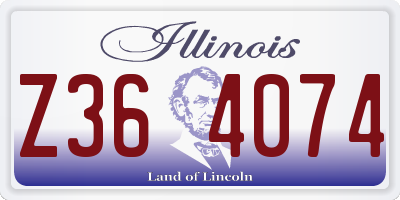 IL license plate Z364074
