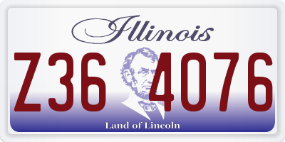 IL license plate Z364076