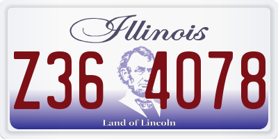 IL license plate Z364078