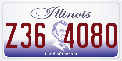 IL license plate Z364080