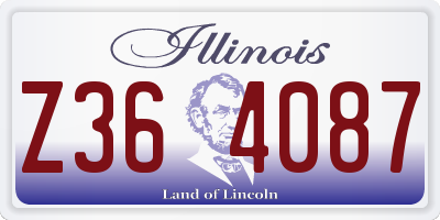 IL license plate Z364087
