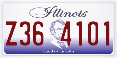 IL license plate Z364101