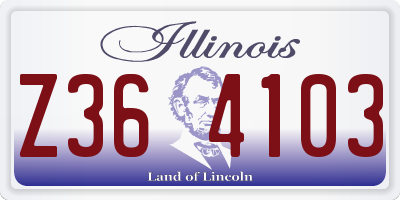 IL license plate Z364103