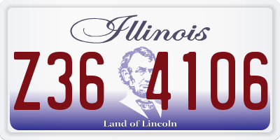 IL license plate Z364106