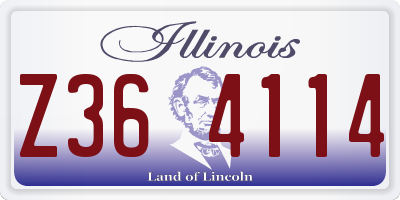 IL license plate Z364114