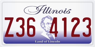 IL license plate Z364123