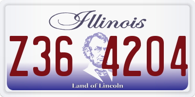 IL license plate Z364204