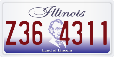 IL license plate Z364311