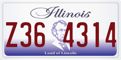 IL license plate Z364314