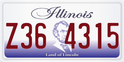 IL license plate Z364315