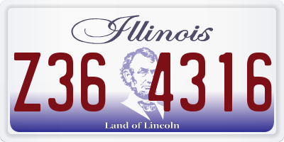 IL license plate Z364316