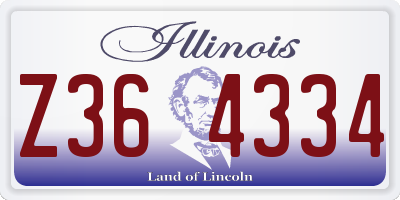 IL license plate Z364334