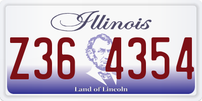 IL license plate Z364354