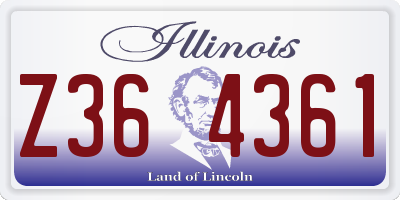 IL license plate Z364361