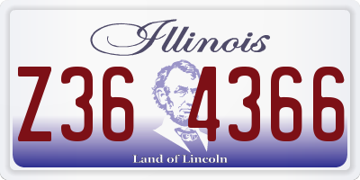 IL license plate Z364366
