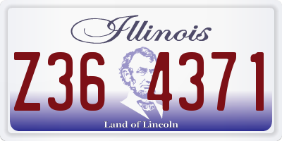 IL license plate Z364371