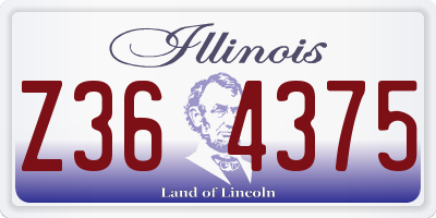 IL license plate Z364375