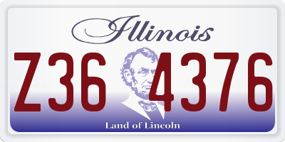 IL license plate Z364376