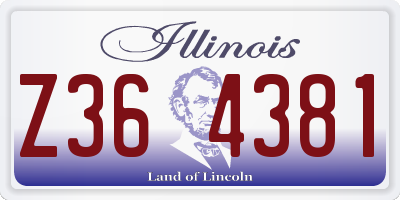 IL license plate Z364381